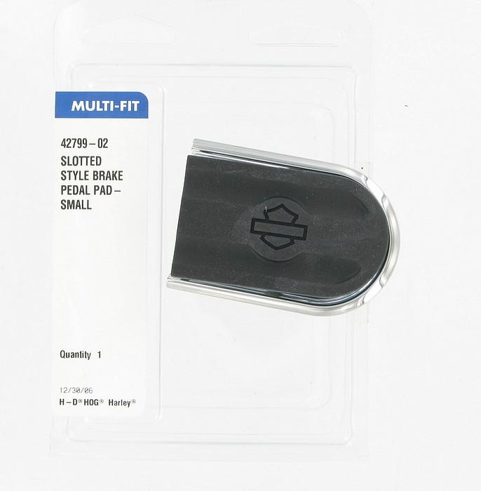 Brake pedal pad, small - slotted chrome and rubber | Color:  | Order Number: 42799-02 | OEM Number: 42799-02