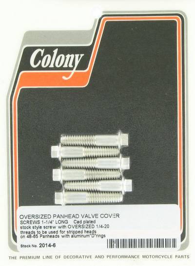Oversize Panhead valve cover screws, 1/4