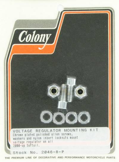 Voltage regulator mounting kit, knurled Allen - polished | Color: chrome | Order Number: C2046-8-P | OEM Number: