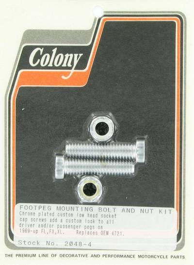 Footpeg mounting kit, socket cap screws | Color: chrome | Order Number: C2048-4 | OEM Number: 4721