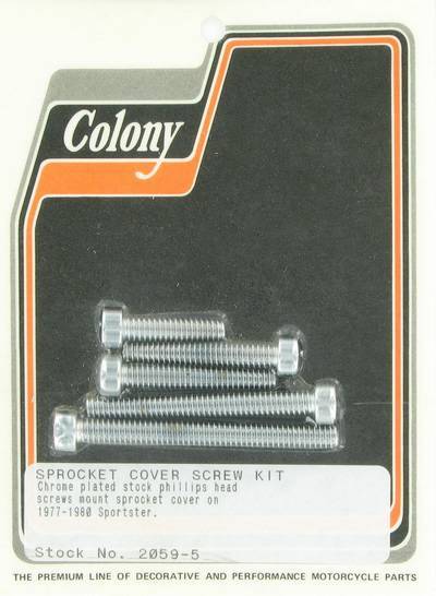 Sprocket cover screw kit, Phillips head | Color: chrome | Order Number: C2059-5 | OEM Number: