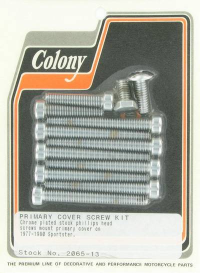 Primary cover screw kit, Phillips head | Color: chrome | Order Number: C2065-13 | OEM Number: