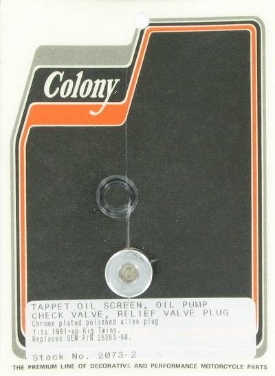 Oil pump plug, Allen | Color: chrome | Order Number: C2073-2 | OEM Number: 26263-80