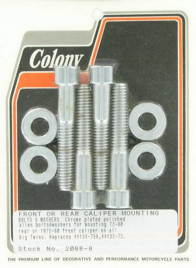 Brake caliper mounting kit, front/rear, Allen | Color: chrome | Order Number: C2088-8 | OEM Number: 44132-72 / 44134-72A