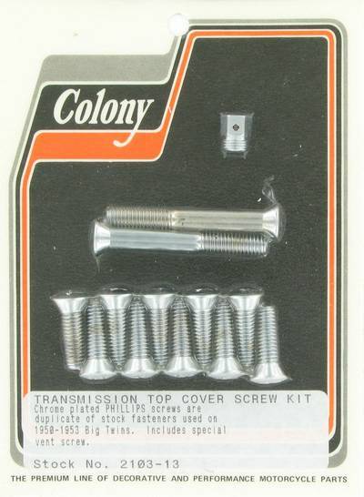 Transmission top cover screw kit, with Phillips heads | Color: chrome | Order Number: C2103-13 | OEM Number: