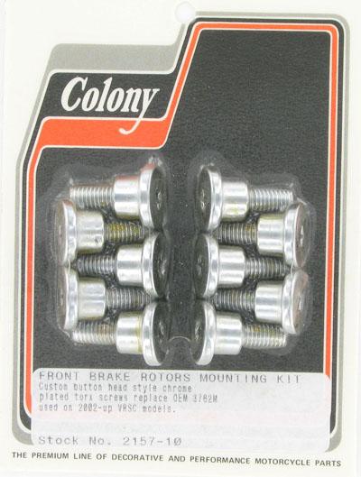 Front brake rotors mounting kit, custom button head style, torx | Color: chrome | Order Number: C2157-10 | OEM Number:  3762M