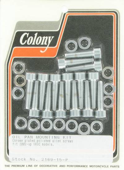Oil pan mounting kit - polished Allen screws | Color: chrome | Order Number: C2169-15-P | OEM Number: