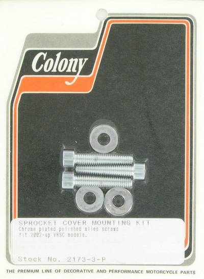 Sprocket cover mounting kit - polished Allen screws | Color: chrome | Order Number: C2173-3-P | OEM Number: