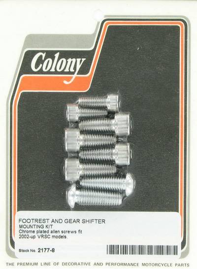 Footrest & gear shifter mounting kit - Allen screws | Color: chrome | Order Number: C2177-8 | OEM Number:
