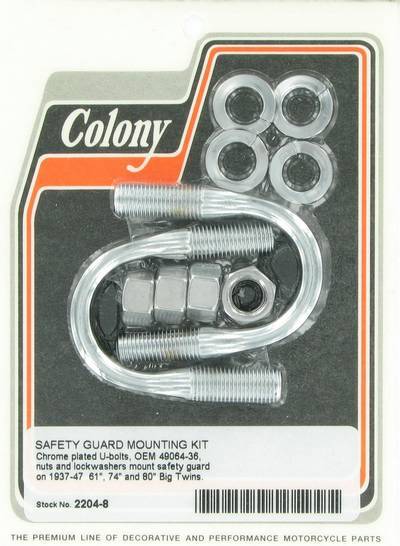 U-bolts, lockwashers, nuts - front safefy guard | Color: chrome | Order Number: C2204-8 | OEM Number: 49064-36 / 49063-36