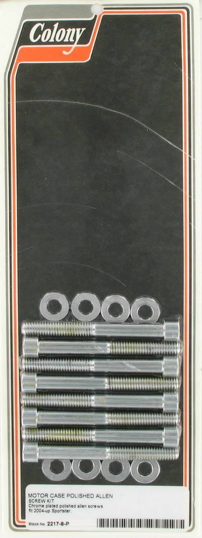 Motor case screw kit - polished Allen | Color: chrome | Order Number: C2217-8-P | OEM Number: