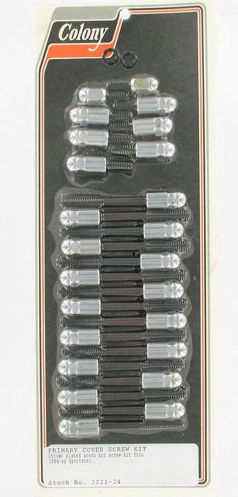Primary cover screw kit - acorn | Color: chrome | Order Number: C2221-24 | OEM Number: