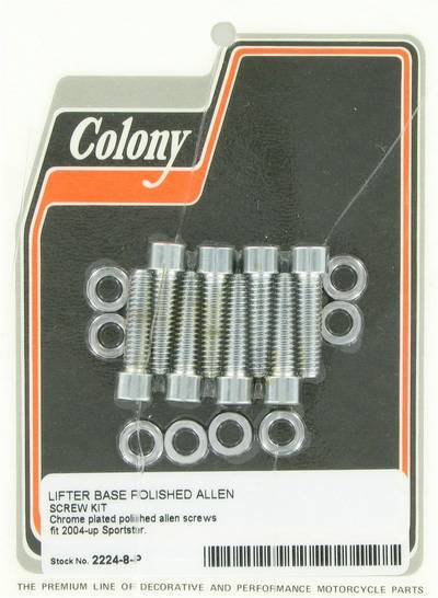 Lifter base screw kit - polished Allen | Color: chrome | Order Number: C2224-8-P | OEM Number: