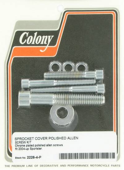Sprocket cover screw kit - polished Allen | Color: chrome | Order Number: C2226-4-P | OEM Number: