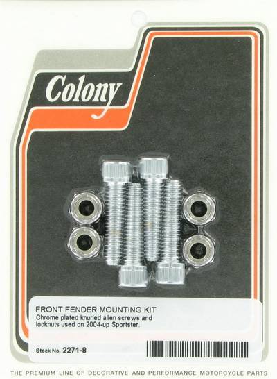 Front fender mounting kit - knurled Allen screws & locknuts | Color: chrome | Order Number: C2271-8 | OEM Number: