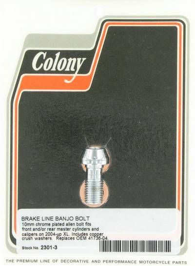 Brake line banjo bolt, 10mm - Allen | Color: chrome | Order Number: C2301-3 | OEM Number: 41736-04