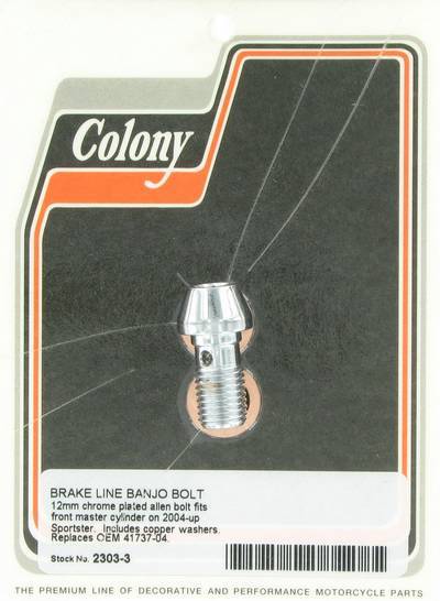 Brake line banjo bolt, 12mm - Allen | Color: chrome | Order Number: C2303-3 | OEM Number: 41737-04