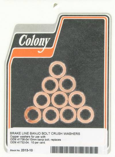 Crush washers - brake line banjo bolt | Color: copper | Order Number: C2313-10 | OEM Number: 41732-04