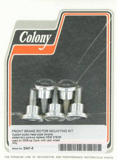 Front brake rotor mounting kit - button head | Color: chrome | Order Number: C2341-5 | OEM Number:  3762M