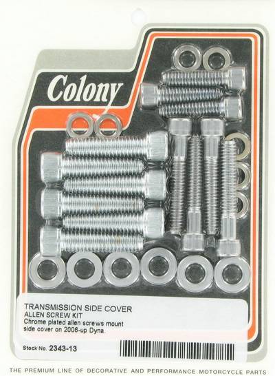 Transmission side cover screw kit - Allen | Color: chrome | Order Number: C2343-13 | OEM Number: