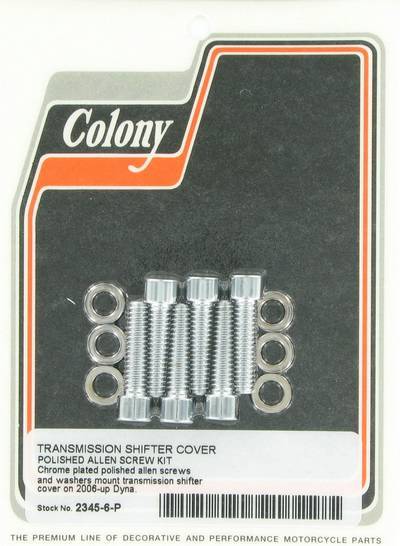 Transmission shifter cover screw kit, polished - Allen | Color: chrome | Order Number: C2345-6-P | OEM Number: