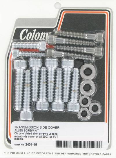 Transmission side cover screw kit  -  Allen | Color: chrome | Order Number: C2401-15 | OEM Number: