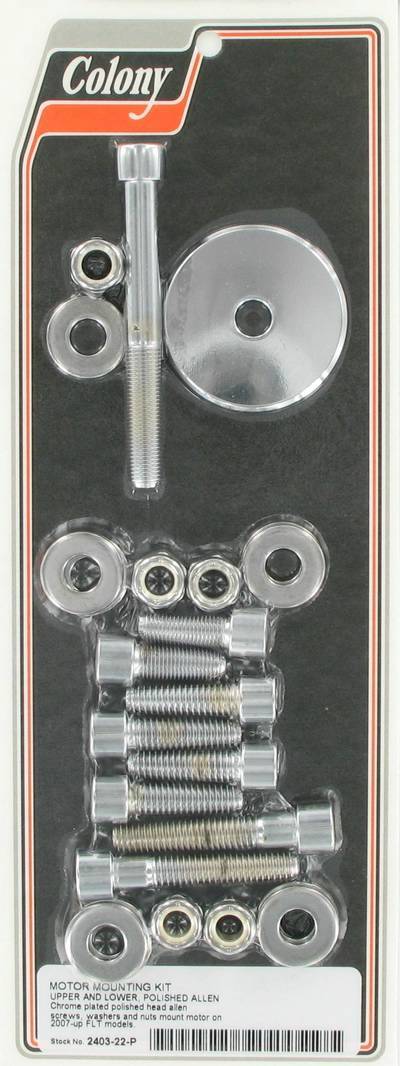 Upper & lower motor mounting kit  -  polished Allen | Color: chrome | Order Number: C2403-22-P | OEM Number: