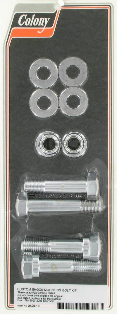 Custom shock mounting bolt kit | Color: chrome | Order Number: C2406-10 | OEM Number: