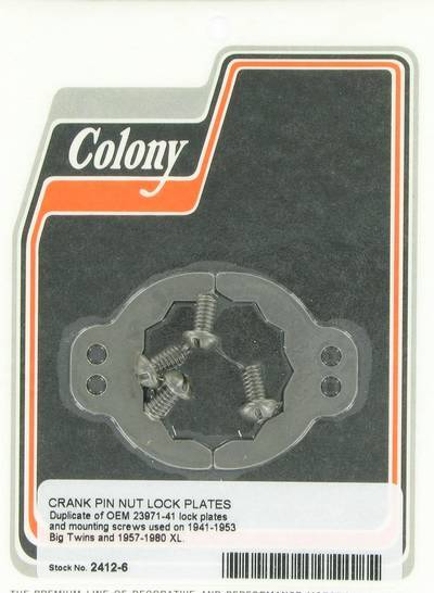 Crank pin nut lock plates (2) | Color:  | Order Number: C2412-6 | OEM Number: 23971-41