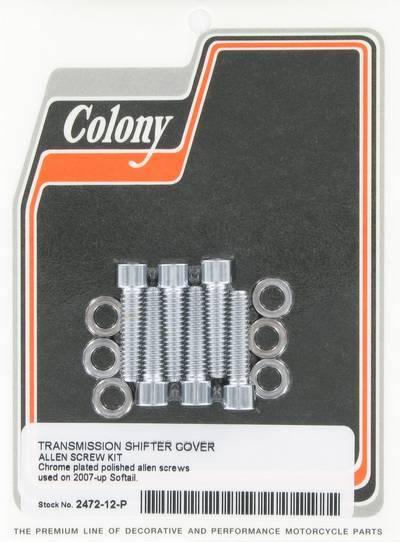 Transmission shifter cover screw kit - polished Allen | Color: chrome | Order Number: C2472-12-P | OEM Number: