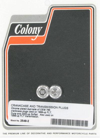 Crankcase and transmission plugs | Color: chrome | Order Number: C2549-2 | OEM Number: 765