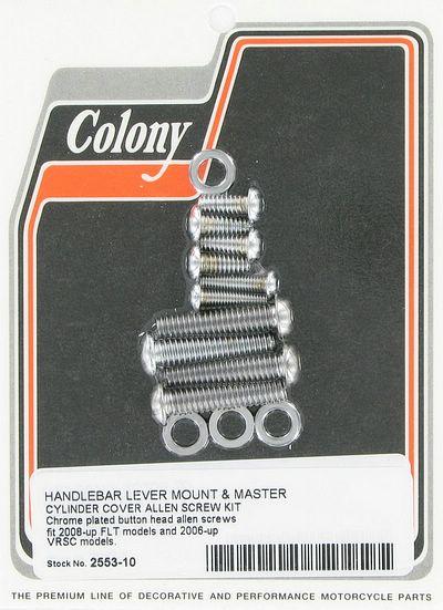Handlebar lever mount and master cylinder cover screws - button | Color: chrome | Order Number: C2553-10 | OEM Number: