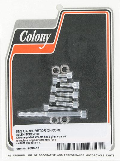 S&S carburetor Allen screw kit | Color: chrome | Order Number: C2596-13 | OEM Number: