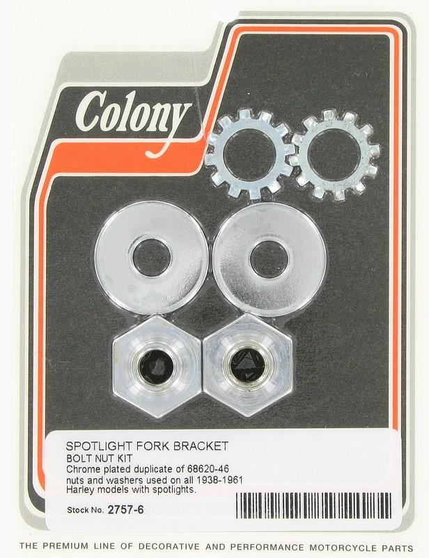 Spotlight fork bracket bolt & nut | Color: chrome | Order Number: C2757-6 | OEM Number: 68620-46