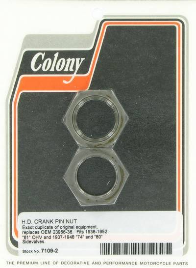 Set of crank pin nuts, 1-3/16