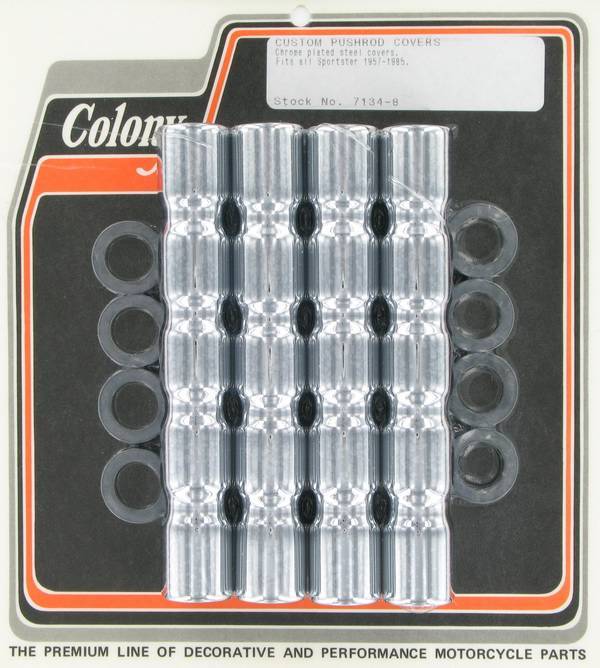 Pushrod covers, custom | Color: chrome | Order Number: C7134-8 | OEM Number: