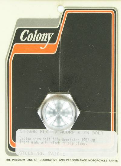 Stem bolt, custom fits stock triple clamp | Color: chrome | Order Number: C7618-1 | OEM Number: