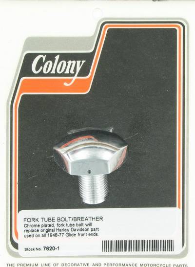 Fork tube bolt, vented | Color: chrome | Order Number: C7620-1 | OEM Number: 45754-49