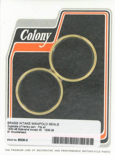 Intak manifold seals (2) | Color: brass | Order Number: C8006-2 | OEM Number: 27057-30