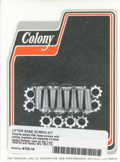 Lifter base screw kit, slotted | Color: chrome | Order Number: C8102-16 | OEM Number: 2329
