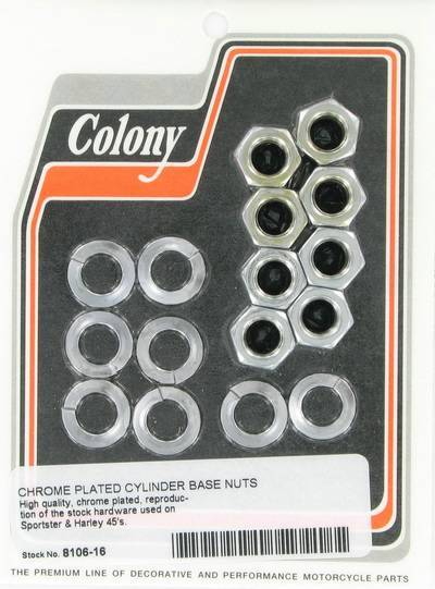 Cylinder base nuts, stock | Color: chrome | Order Number: C8106-16 | OEM Number: 7804