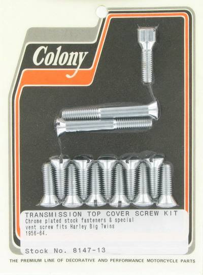 Trans top cover screw kit with vent screw | Color: chrome | Order Number: C8147-13 | OEM Number: 2333