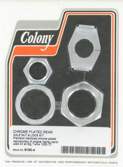 Rear axle nuts & lock kit | Color: chrome | Order Number: C8160-4 | OEM Number: 8095