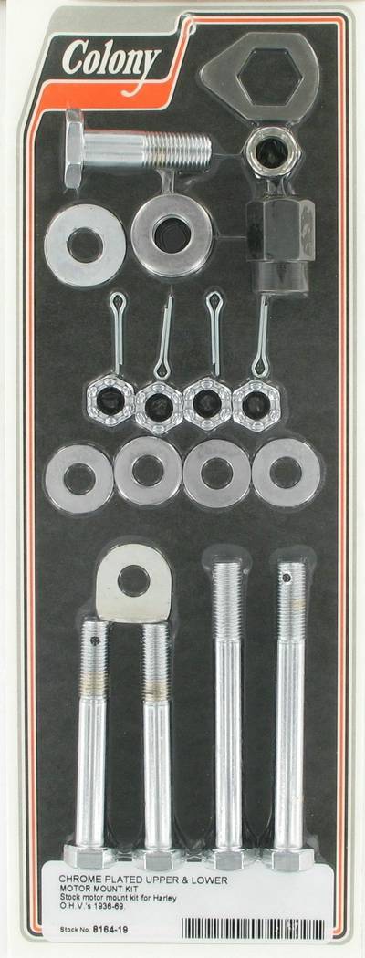 Motor mount kit, upper and lower, castle nuts | Color: chrome | Order Number: C8164-19 | OEM Number: