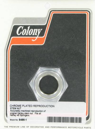 Fork stem nut, stock replacement | Color: chrome | Order Number: C8486-1 | OEM Number: 46560-40