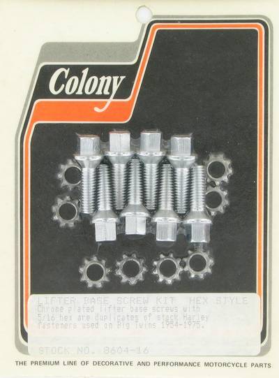 Lifter base screws, stock hex | Color: chrome | Order Number: C8604-16 | OEM Number: 18660-53