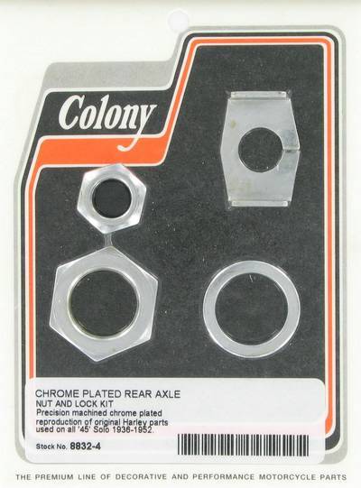 Rear axle nuts and lock kit | Color: chrome | Order Number: C8832-4 | OEM Number: 41603-35 / 8056