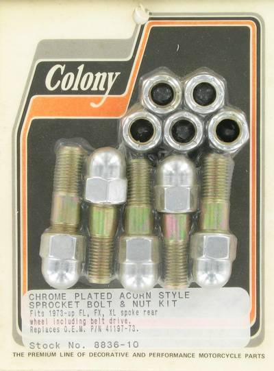 Rear sprocket bolts, spoke wheels, acorn | Color: chrome | Order Number: C8836-10 | OEM Number: 41197-73