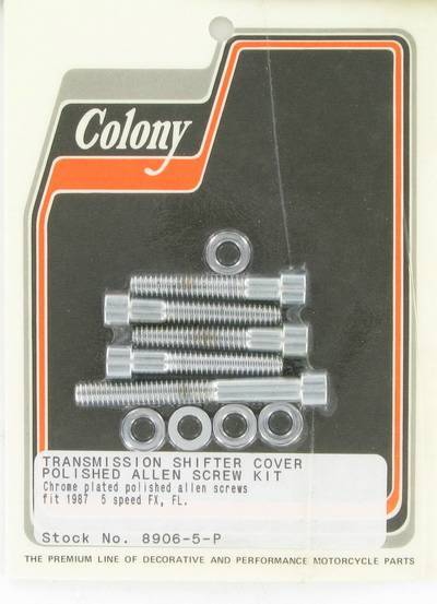 Shifter cover screw kit, polished Allen | Color: chrome | Order Number: C8906-5-P | OEM Number: