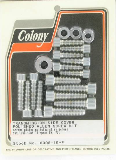 Transmission side cover screws,polished Allen | Color: chrome | Order Number: C8908-15-P | OEM Number:
